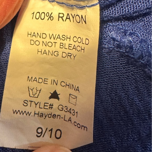 Hayden Girls Blue Asymmetrical Embellished ruffle trim Tank Top - Picture 8 of 8